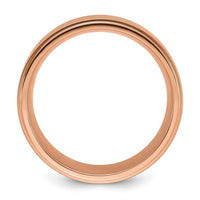 Stainless Steel Polished Rose IP-plated Brushed Center 8mm Band