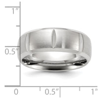 Stainless Steel Brushed and Polished Grooved 8mm Band