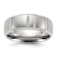 Stainless Steel Brushed and Polished Grooved 8mm Band