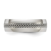 Stainless Steel Polished with Chain Inlay 7mm Center