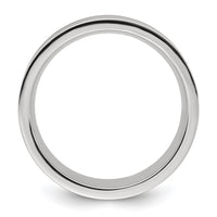 Stainless Steel Polished with Black Resin and Wood Inlay 8mm Band