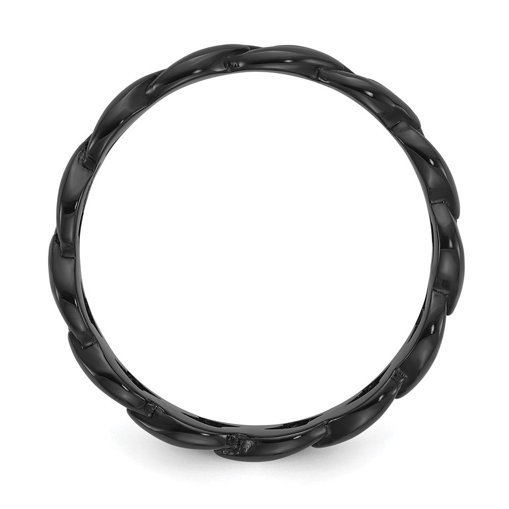 Stainless Steel Polished Black IP-plated 8mm Curb Link Band