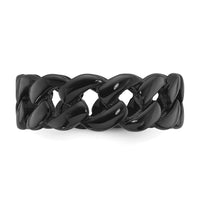 Stainless Steel Polished Black IP-plated 8mm Curb Link Band