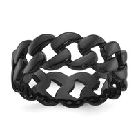 Stainless Steel Polished Black IP-plated 8mm Curb Link Band