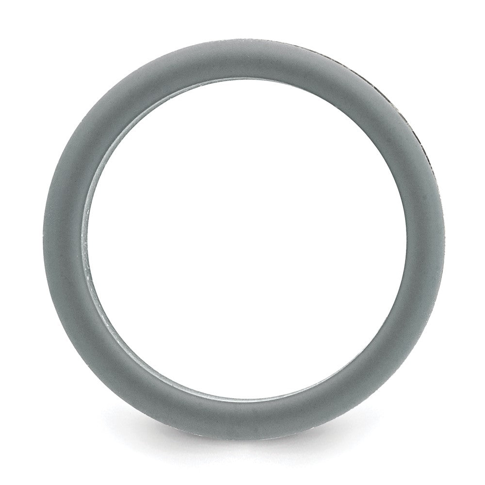 Stainless Steel Brushed Grey Silicone Center 8mm Band