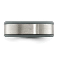 Stainless Steel Brushed Grey Silicone Center 8mm Band