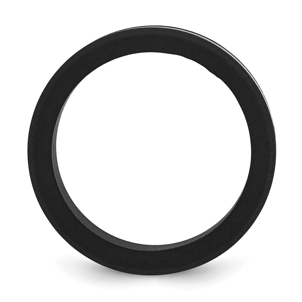 Stainless Steel Brushed Black Silicone Center 8mm Band