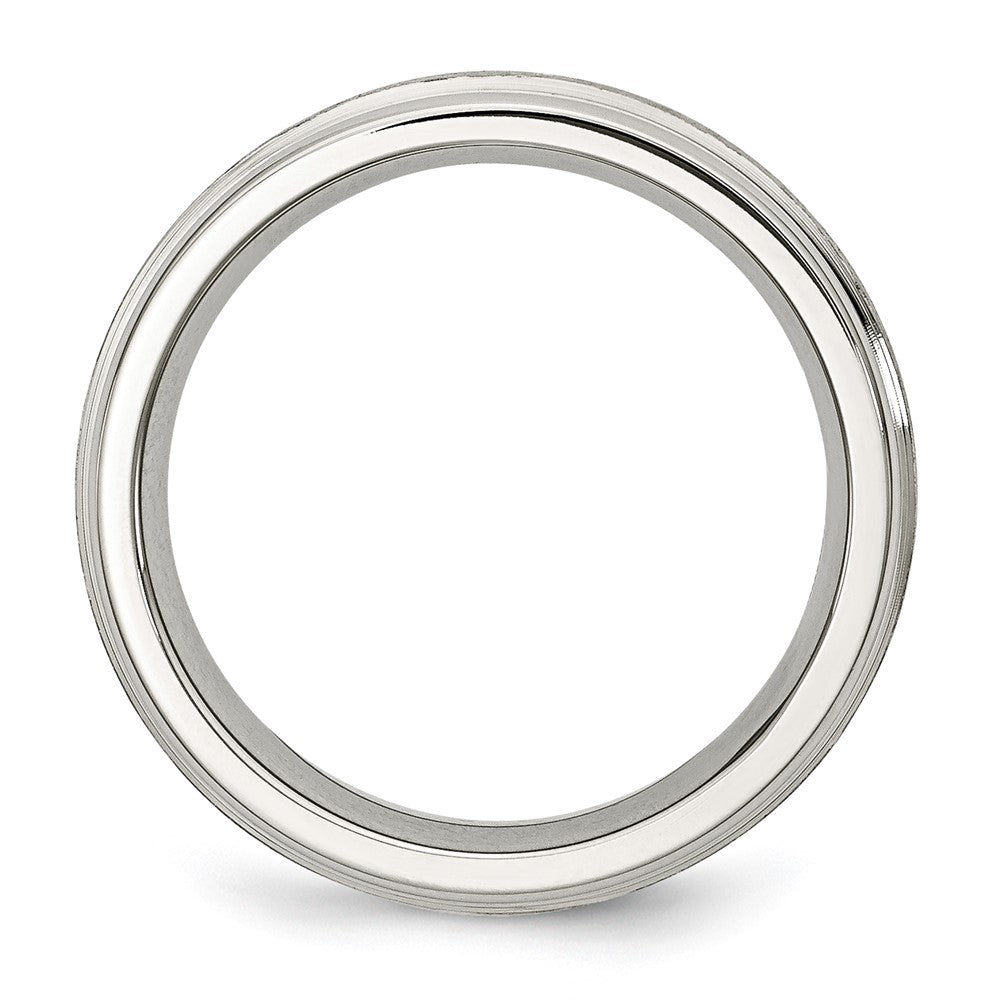 Stainless Steel Polished w/Satin Center 6mm Grooved Edge Band