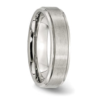 Stainless Steel Brushed and Polished 6mm Grooved Edge Band