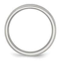 Stainless Steel Brushed/Polished Concave 6mm Beveled Edge Band