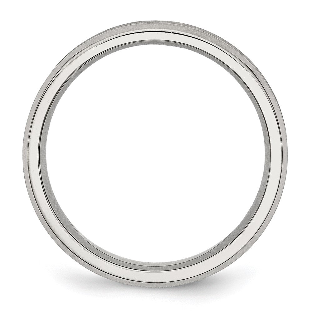 Stainless Steel Brushed/Polished Concave 6mm Beveled Edge Band