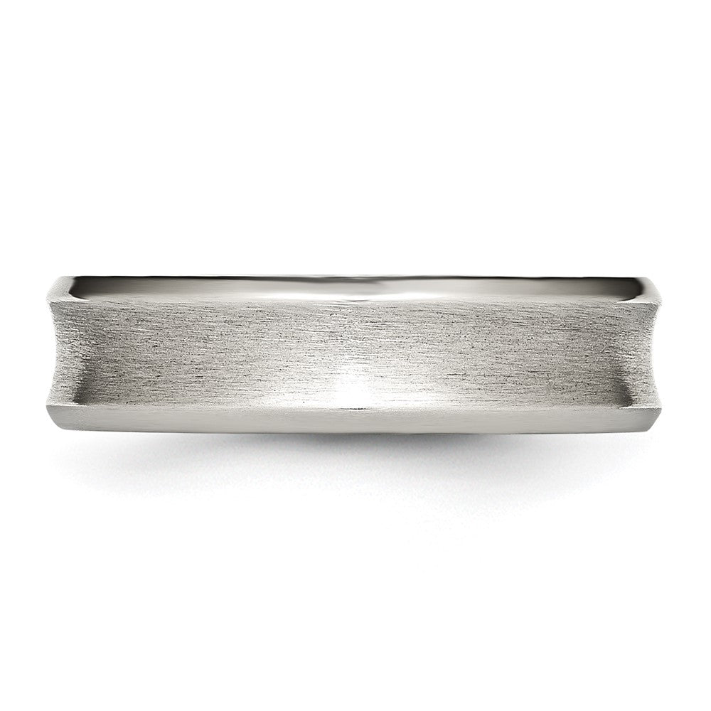 Stainless Steel Brushed/Polished Concave 6mm Beveled Edge Band