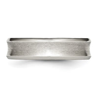 Stainless Steel Brushed/Polished Concave 6mm Beveled Edge Band