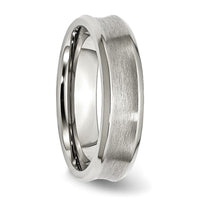 Stainless Steel Brushed/Polished Concave 6mm Beveled Edge Band