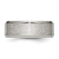 Stainless Steel Polished w/Grain Finish Center 8mm Ridged Edge Band