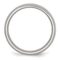 Stainless Steel Polished w/Brushed Edge 6mm Grooved Band