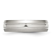 Stainless Steel Polished w/Brushed Edge 6mm Grooved Band