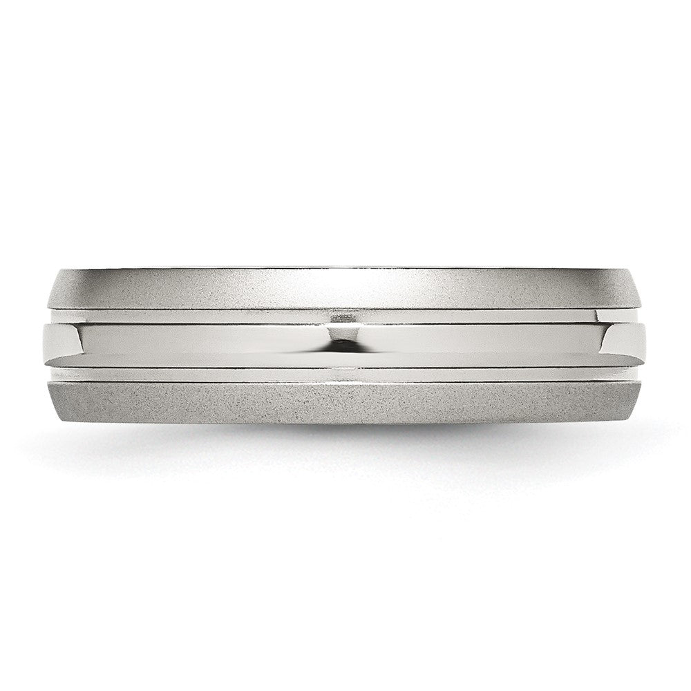 Stainless Steel Polished w/Brushed Edge 6mm Grooved Band