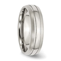 Stainless Steel Polished w/Brushed Edge 6mm Grooved Band