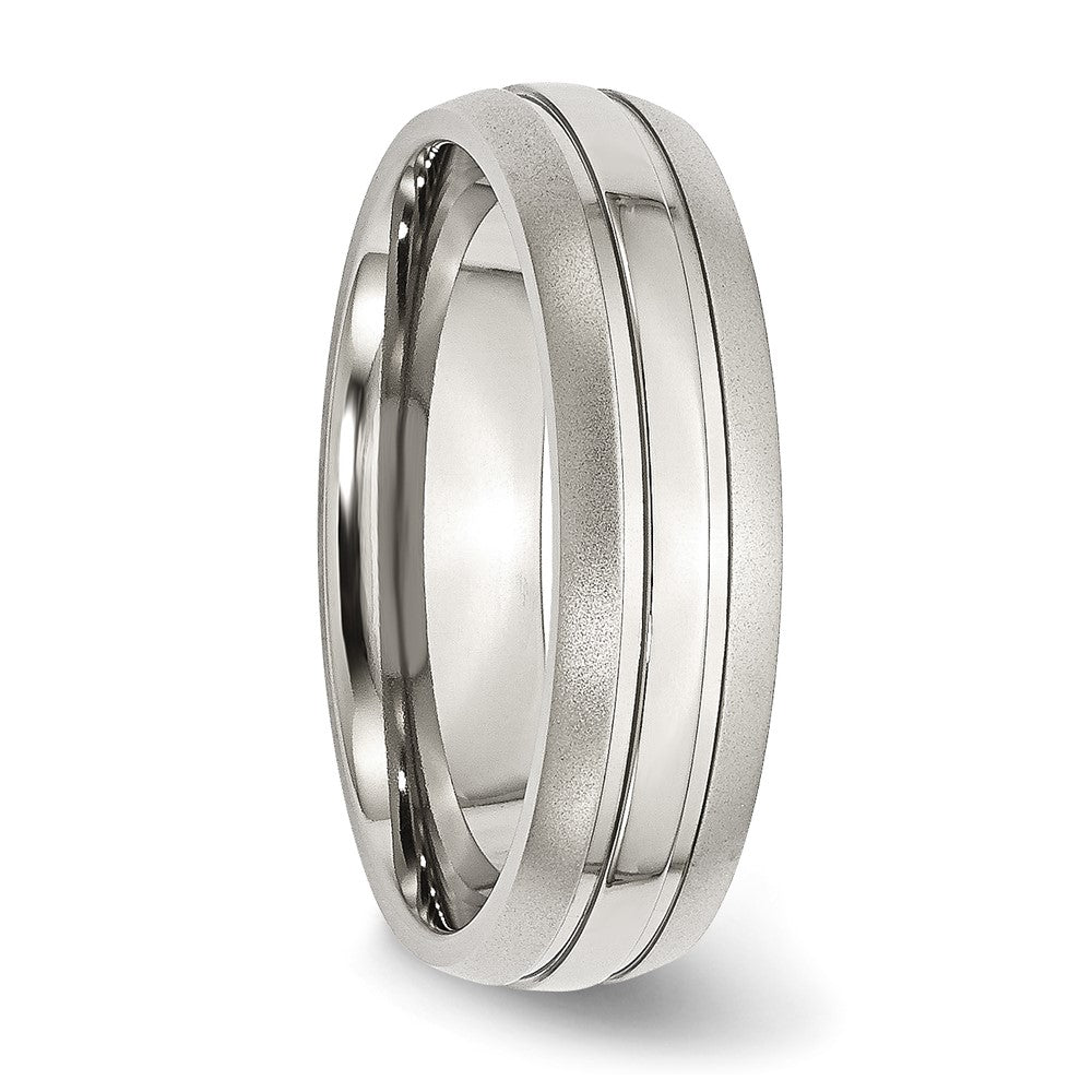 Stainless Steel Polished w/Brushed Edge 6mm Grooved Band