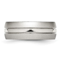 Stainless Steel Polished w/Brushed Edge 8mm Grooved Band