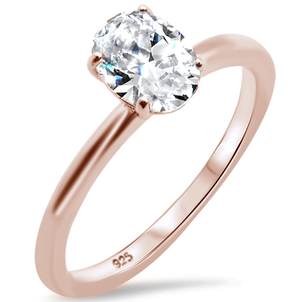 1.50ct 8x6mm Rose Gold Plated Oval Cubic Zirconia .925 Sterling Silver Solitaire Engagement RingSizes 4-9 ABC Rugs Kilims