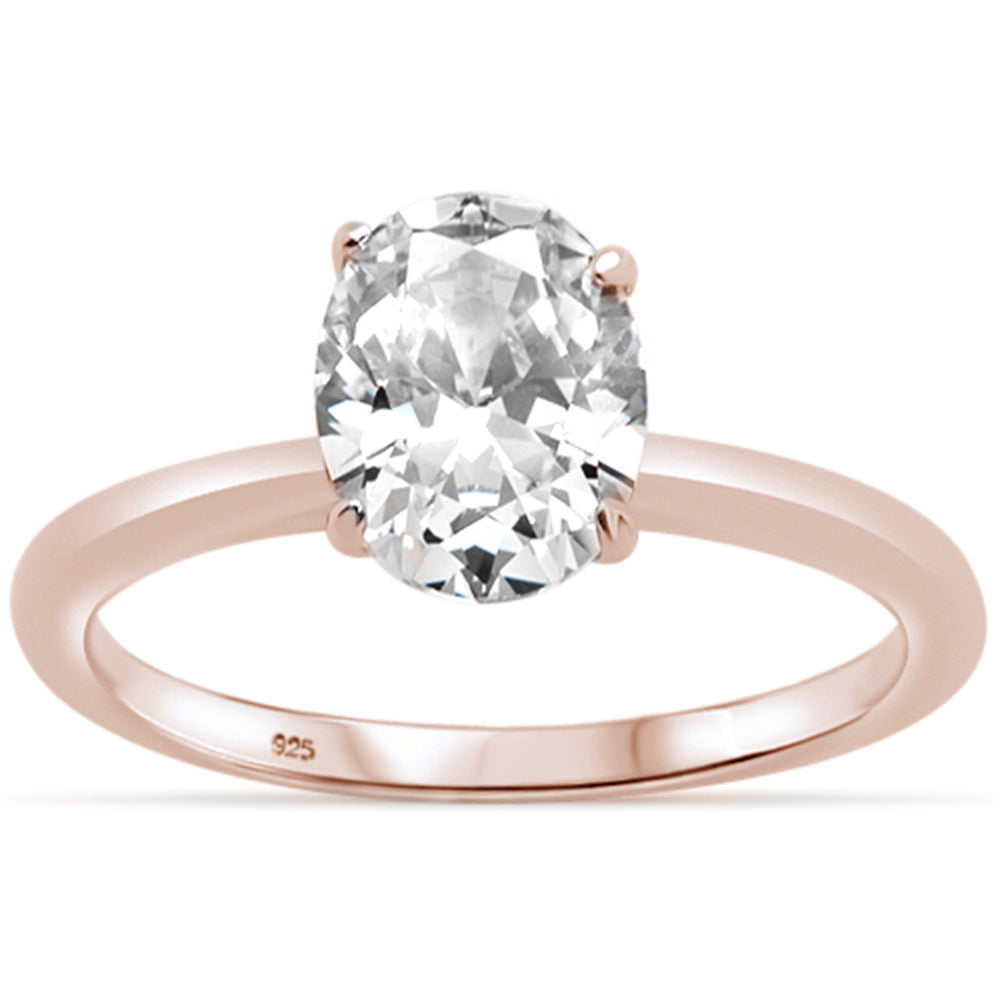 2.00ct 9x7mm Rose Gold Plated Oval Cubic Zirconia .925 Sterling Silver Solitaire Engagement RingSizes 4-9 ABC Rugs Kilims