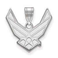 Sterling Silver Rhod-pltd LogoArt U.S. Air Force Large Pendant