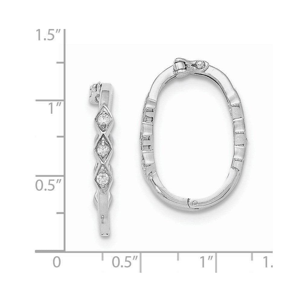Sterling Silver Rhodium-plated & CZ Polished Shortener