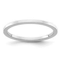 14K White Gold 1.2mm Flat Stackable Band