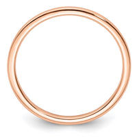 14K Rose Gold 1.2mm Half Round Stackable Band