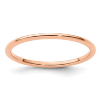 14K Rose Gold 1.2mm Half Round Stackable Band