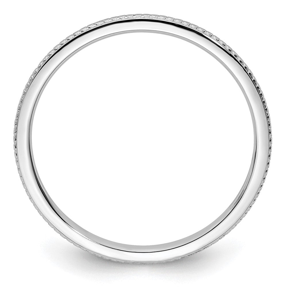 14K White Gold 1.2mm Bead Stackable Band