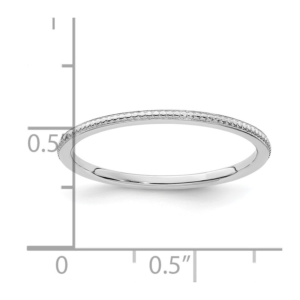 14K White Gold 1.2mm Bead Stackable Band