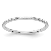 14K White Gold 1.2mm Bead Stackable Band