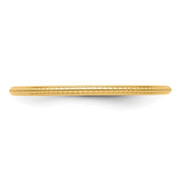 14K Gold 1.2mm Bead Stackable Band