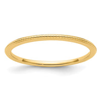 14K Gold 1.2mm Bead Stackable Band