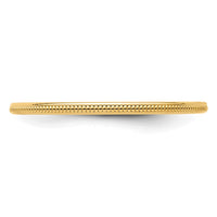 14K Gold 1.2mm Milgrain Stackable Band