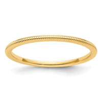 14K Gold 1.2mm Milgrain Stackable Band