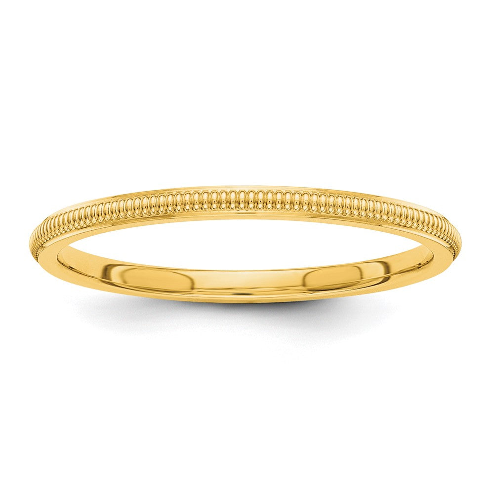 10k 1.5mm Milgrain Stackable Band Size 7