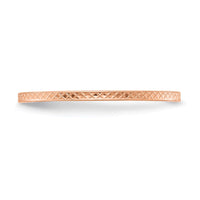 14K Rose Gold 1.2mm Criss-Cross Pattern Stackable Band