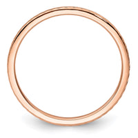 14K Rose Gold 1.2mm Twisted Wire Pattern Stackable Band