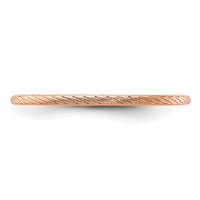14K Rose Gold 1.2mm Twisted Wire Pattern Stackable Band