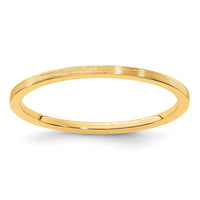 14K Gold 1.2mm Flat Satin Stackable Band