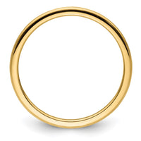 14K Gold 1.2mm Half Round Satin Stackable Band