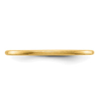 14K Gold 1.2mm Half Round Satin Stackable Band