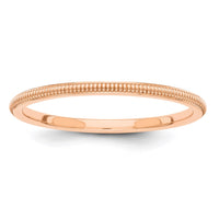 14k Rose-Gold 1.5mm Milgrain Band