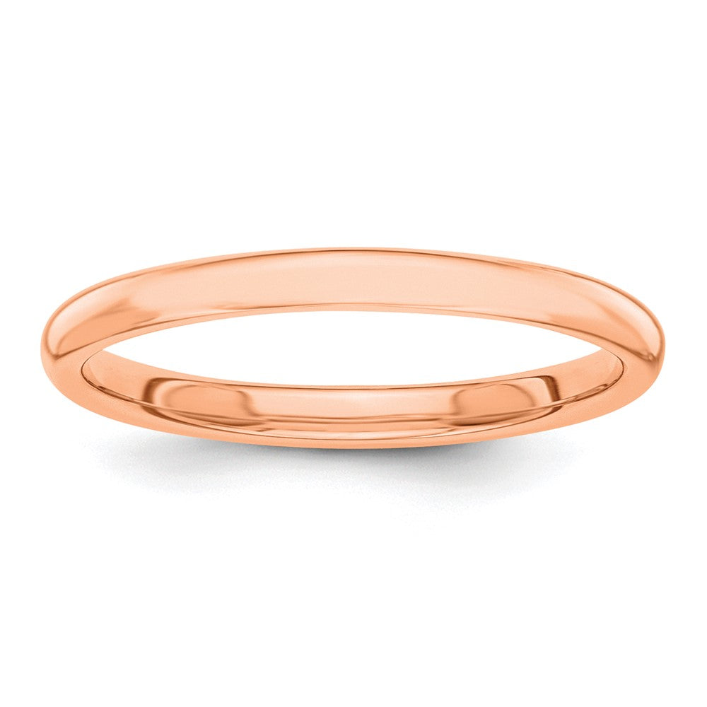 10K Rose Gold Polished 2mm Stackable Band Size 8