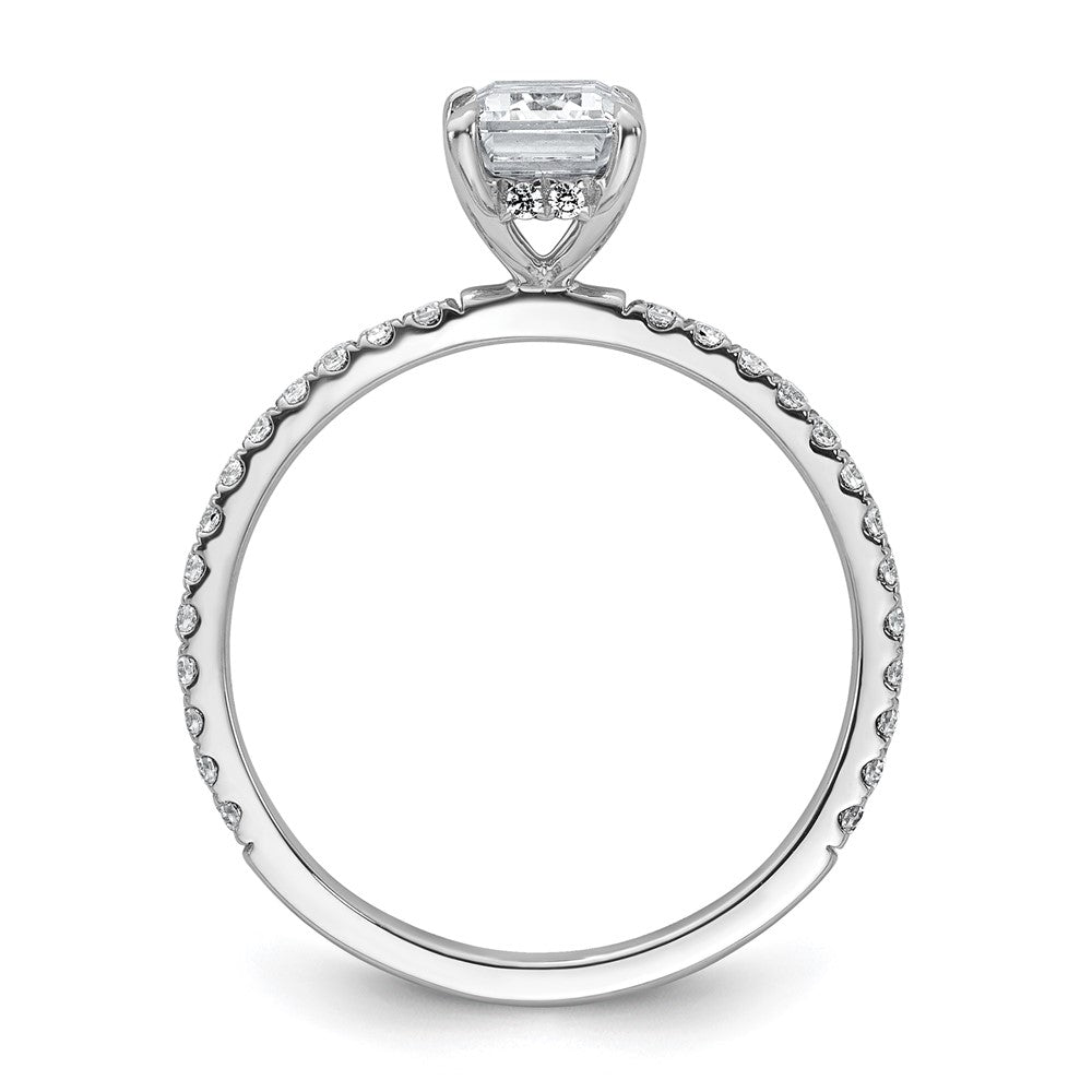 14kw 1 3/8ct Cert Lab Grown Dia VS/SI+ G+ Emerald Comp Solitaire Eng Ring