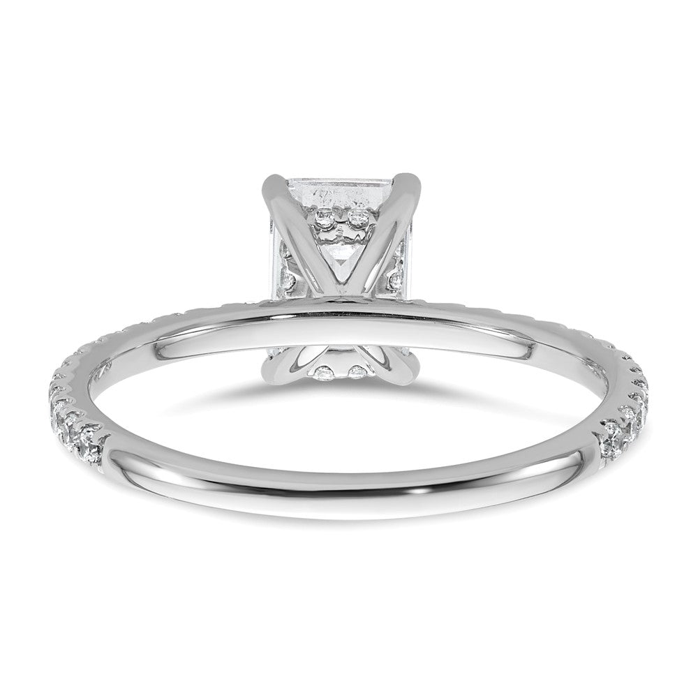 14kw 1 3/8ct Cert Lab Grown Dia VS/SI+ G+ Emerald Comp Solitaire Eng Ring